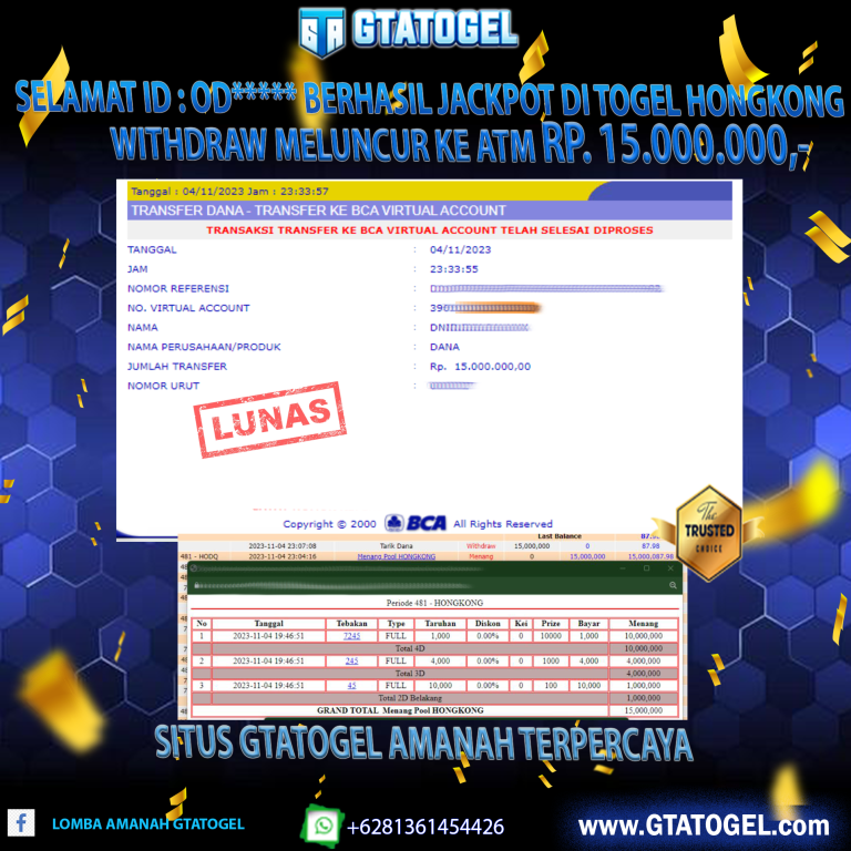 5 NOV JACKPOT HK 15JT GTA