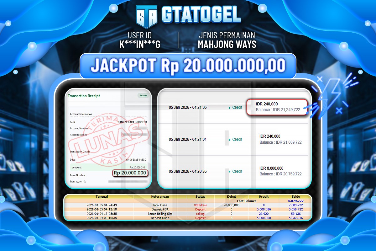 bukti JP GTA TOGEL