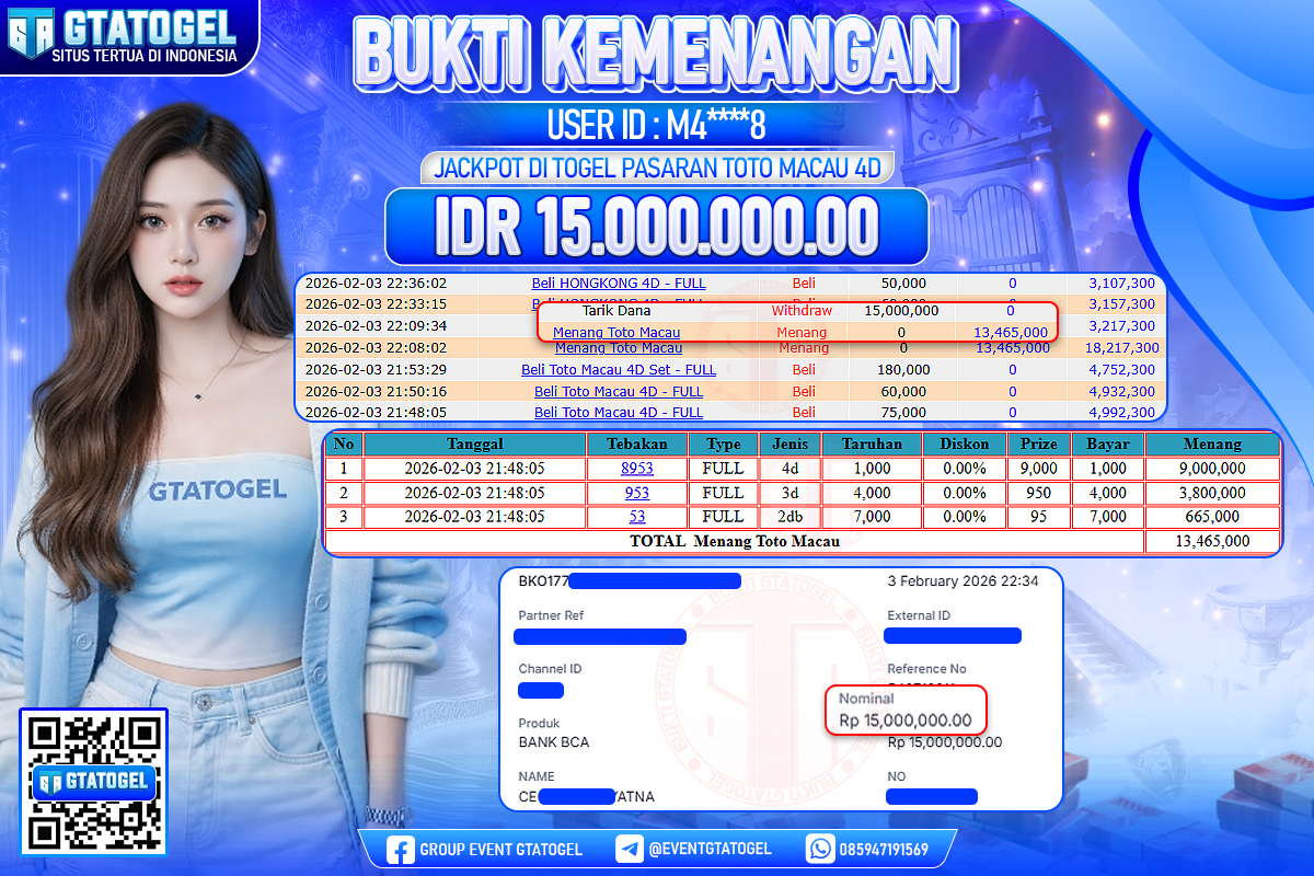 BUKTI KEMENANGAN GTATOGEL NEW ( TGL 04 - 02 - 2026 ) V2