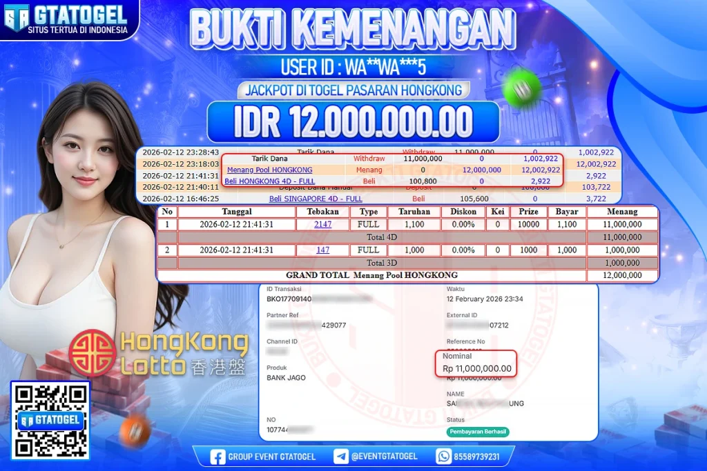 BUKTI KEMENANGAN GTATOGEL NEW ( TGL 12 - 02 - 2026 ) V3