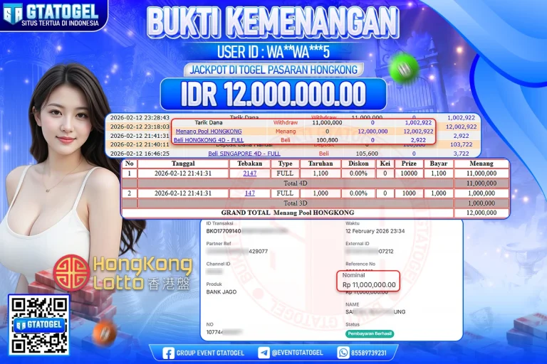 BUKTI KEMENANGAN GTATOGEL NEW ( TGL 12 - 02 - 2026 ) V3