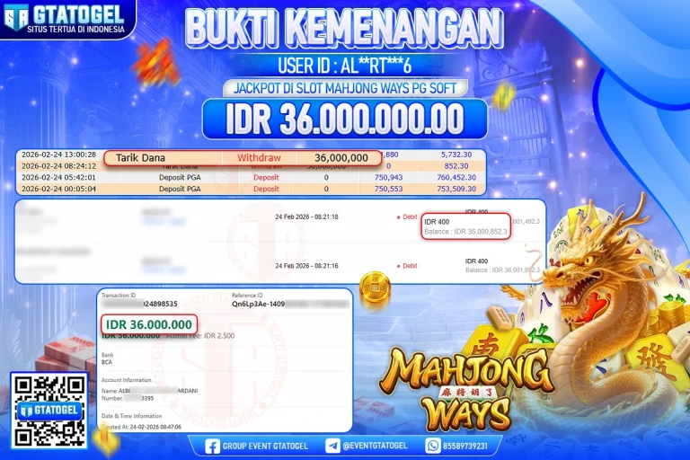 BUKTI KEMENANGAN GTATOGEL NEW ( TGL 24 - 02 - 2026 ) V3
