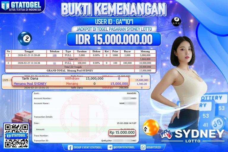 BUKTI KEMENANGAN GTATOGEL NEW ( TGL 25 - 02 - 2026 ) V1