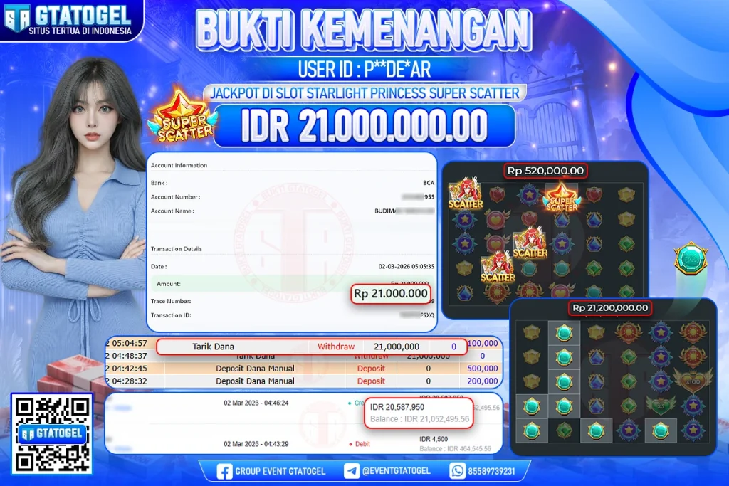 BUKTI KEMENANGAN GTATOGEL NEW ( TGL 02 - 03 - 2026 )