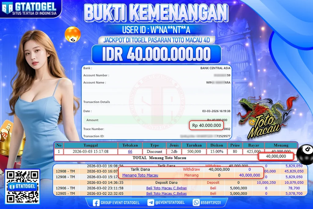 BUKTI KEMENANGAN GTATOGEL NEW ( TGL 03 - 03 - 2026 ) V2
