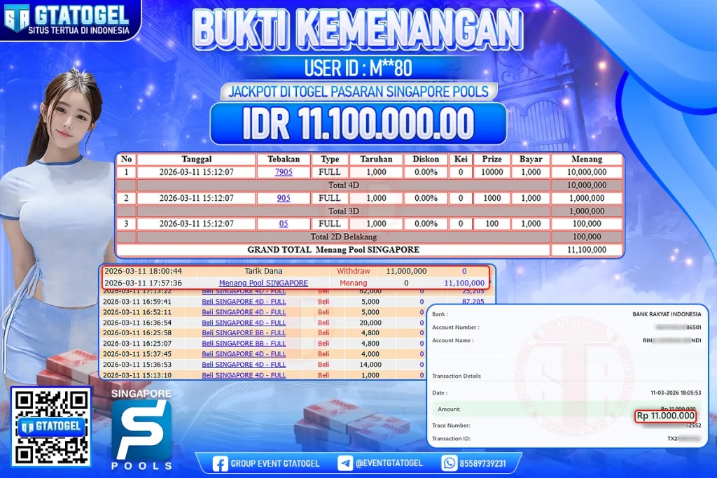 BUKTI KEMENANGAN GTATOGEL NEW ( TGL 11 - 03 - 2026 ) V1