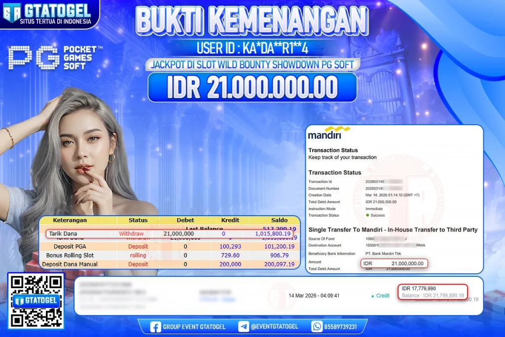 BUKTI KEMENANGAN GTATOGEL NEW ( TGL 14 - 03 - 2026 ) V1